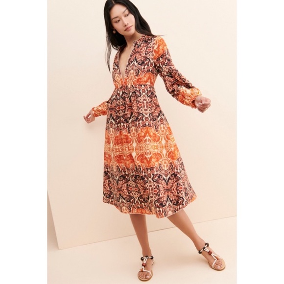 NWT!! ANTHROPOLOGIE ELAYNA MIDI DRESS - Picture 6 of 15